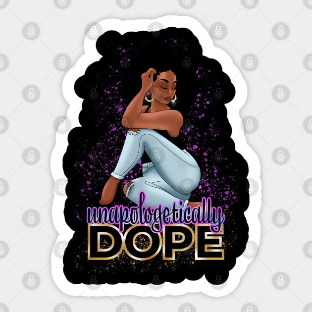 Unapologetically Dope, Black Woman Sticker by UrbanLifeApparel